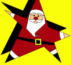 Dibujo Papa Noel en forma de estrella pintado por jezziel