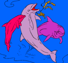 Dibujo Delfines jugando pintado por alondritha