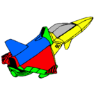 Dibujo Nave cohete pintado por jose