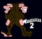 Dibujo Madagascar 2 Manson y Phil 2 pintado por monoslistos