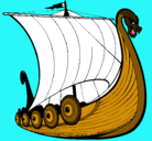 Dibujo Barco vikingo pintado por leon
