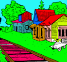 Dibujo Estación de tren pintado por ESTEBAN