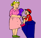 Dibujo Enfermera y niño pintado por PATRICIA