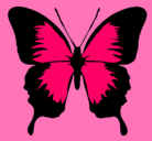 Dibujo Mariposa con alas negras pintado por anto