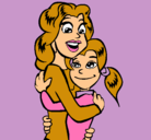 Dibujo Madre e hija abrazadas pintado por denisse.s