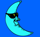 Dibujo Luna con gafas de sol pintado por NATALI