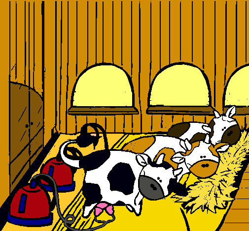 Vacas en el establo