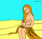 Dibujo Madre con su bebe pintado por khamila