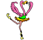 Dibujo Avestruz en ballet pintado por domi
