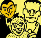 Dibujo Personajes Halloween pintado por r14r