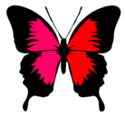 Dibujo Mariposa con alas negras pintado por cesi@