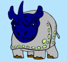 Dibujo Rinoceronte pintado por silva