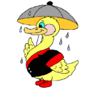 Dibujo Pato bajo la lluvia pintado por MIAGAPE