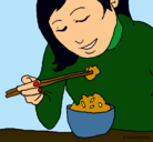 Dibujo Comiendo arroz pintado por sheilamoran