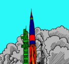 Dibujo Lanzamiento cohete pintado por E.GT.B
