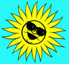 Dibujo Sol con gafas de sol pintado por NATALI