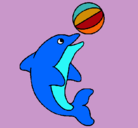 Dibujo Delfín jugando con una pelota pintado por camila