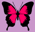 Dibujo Mariposa con alas negras pintado por hanllelinabailarina