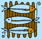 Dibujo Pescado a la brasa pintado por karol