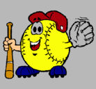 Dibujo Bola de béisbol pintado por ruzjavier