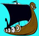Dibujo Barco vikingo pintado por diego