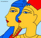 Dibujo Ramsés y Nefertiti pintado por rosio