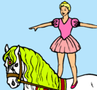 Dibujo Trapecista encima de caballo pintado por yazmin