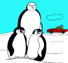 Dibujo Familia pingüino pintado por Maxi