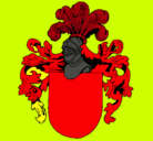 Dibujo Escudo de armas y casco pintado por jano