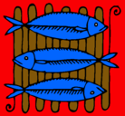 Dibujo Pescado a la brasa pintado por aaron