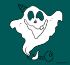 Dibujo Fantasma con sombrero de fiesta pintado por naim