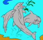Dibujo Delfines jugando pintado por mgll