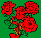 Dibujo Ramo de rosas pintado por adepintar