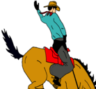 Dibujo Vaquero en caballo pintado por 571571