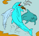 Dibujo Delfines jugando pintado por yumara