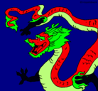 Dibujo Dragón chino pintado por DavidImanolGuerreroR.