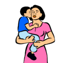 Dibujo Beso maternal pintado por MILI