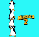 Dibujo Madagascar 2 Pingüinos pintado por maria