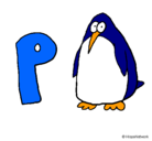 Dibujo Pingüino pintado por M