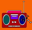 Dibujo Radio cassette 2 pintado por valentina3