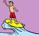 Dibujo Surfista pintado por paola