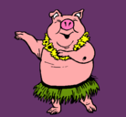 Dibujo Cerdo hawaiano pintado por mirkafletes