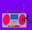 Dibujo Radio cassette 2 pintado por vale