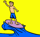 Dibujo Surfista pintado por cris