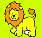 Dibujo León pintado por leonsito