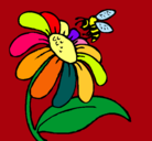 Dibujo Margarita con abeja pintado por pamELA