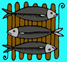 Dibujo Pescado a la brasa pintado por normacamila
