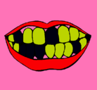 Dibujo Boca y dientes pintado por emxDD
