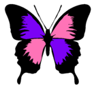 Dibujo Mariposa con alas negras pintado por jadhe