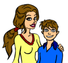 Dibujo Madre e hijo  pintado por MICAELAREYES